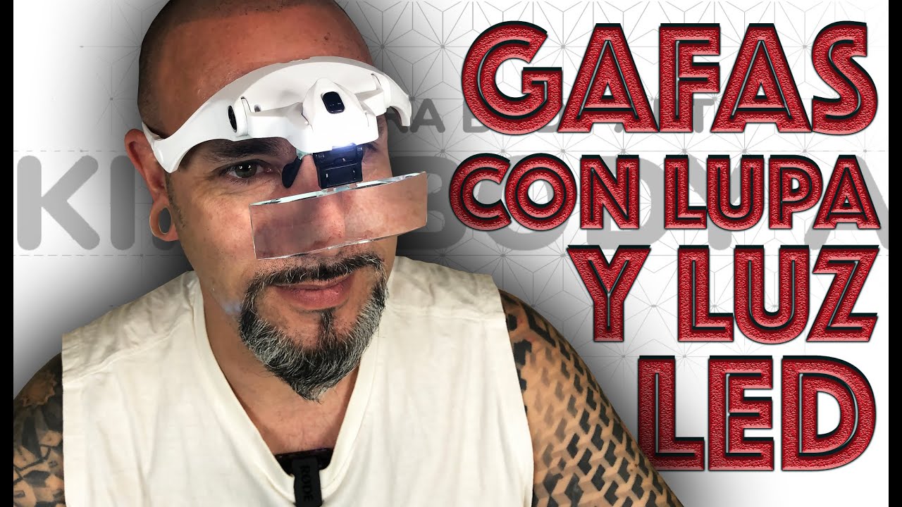 GAFAS CON LENTES Lupa de diferentes Aumentos y Luz LED para TATTOO , PIERCING Y MICROPIGMENTACION