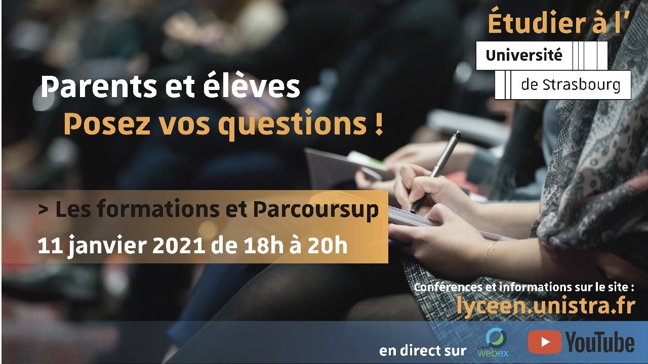 Les formations de l'Université de Strasbourg et Parcoursup