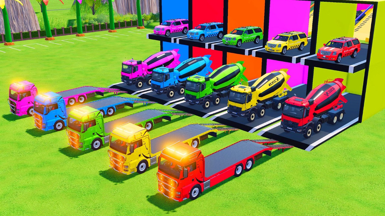 TRANSPORTING ALL POLICE CARS and AMBULANCE EMERGENCY VEHICLES WITH MERCEDES POLICE TRUCKS ! FS22