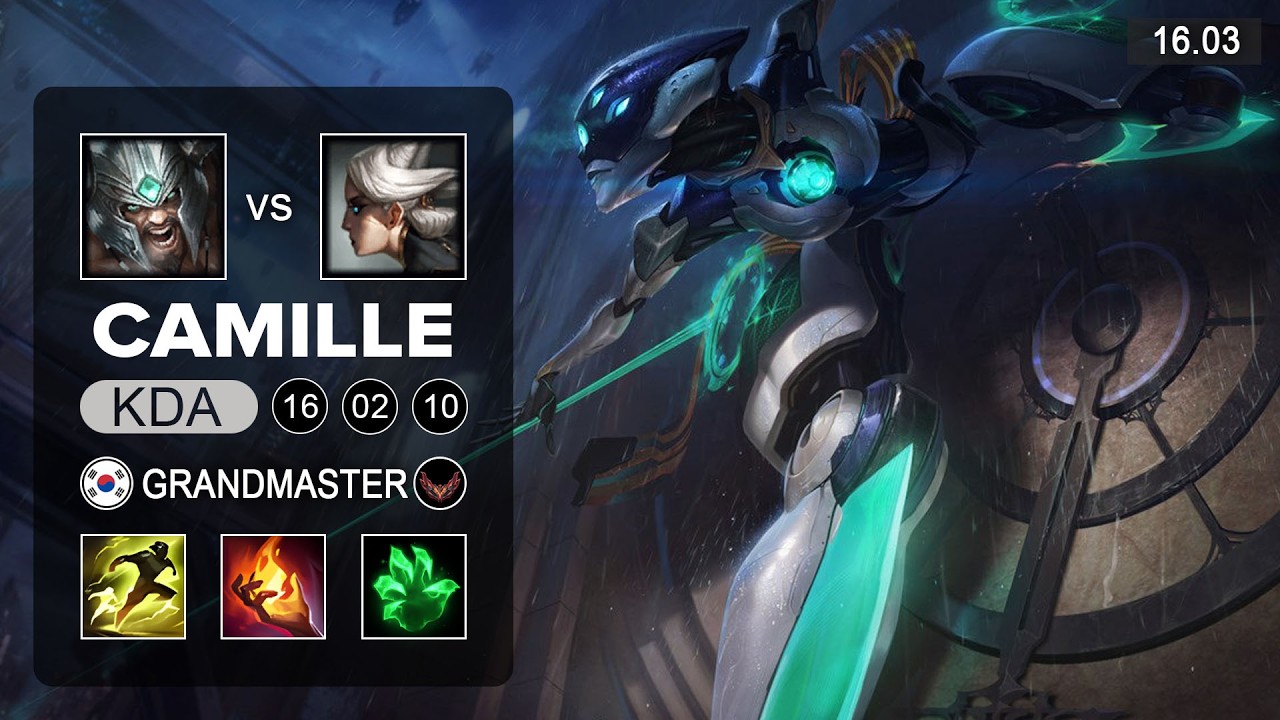 Camille vs Tryndamere Top - KR Grandmaster - Patch 16.03 Season 16
