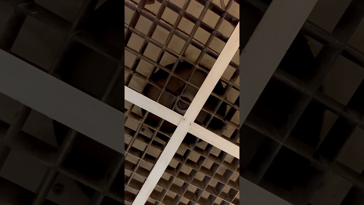 Cool shot of an elevator cab fan