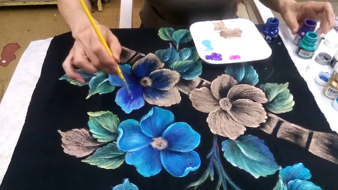 COMO PINTAR  FLORES DEL CAMPO -  TONOS AZULES