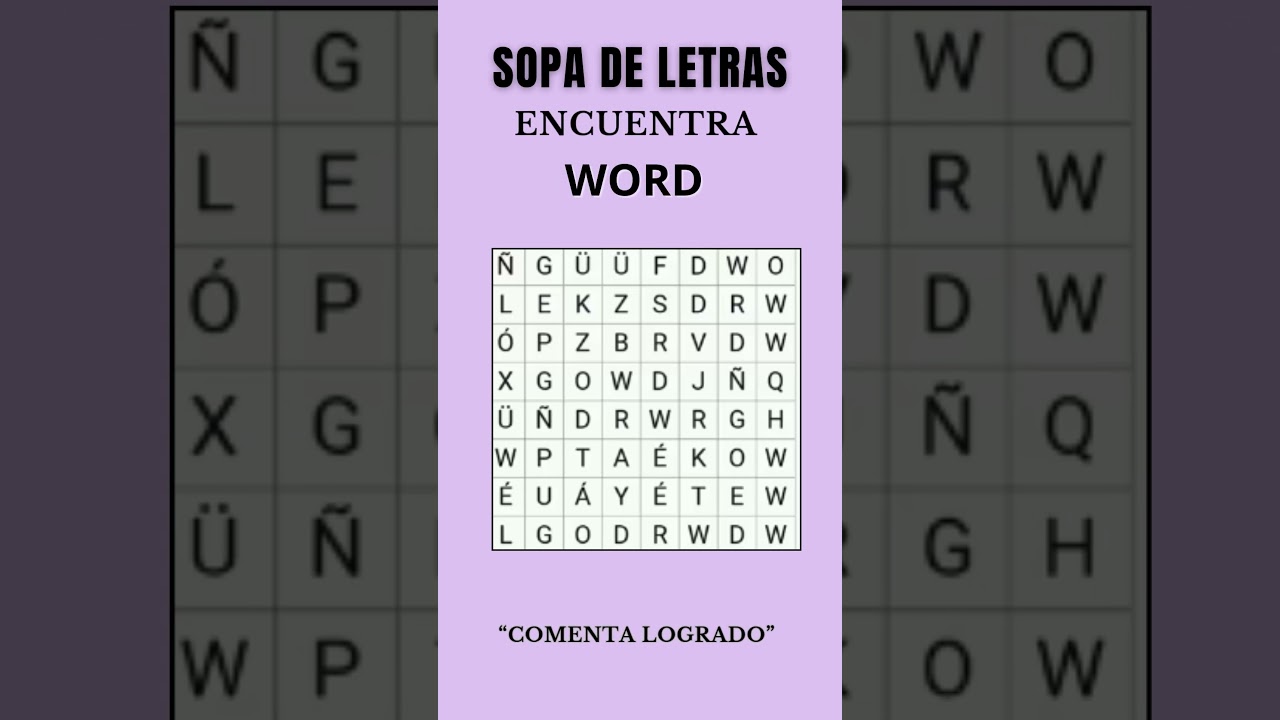 Busca la palabra WORD #adivinaquiencanta #sopadeletras #adivinanza #puzles #aprendizaje #shorts