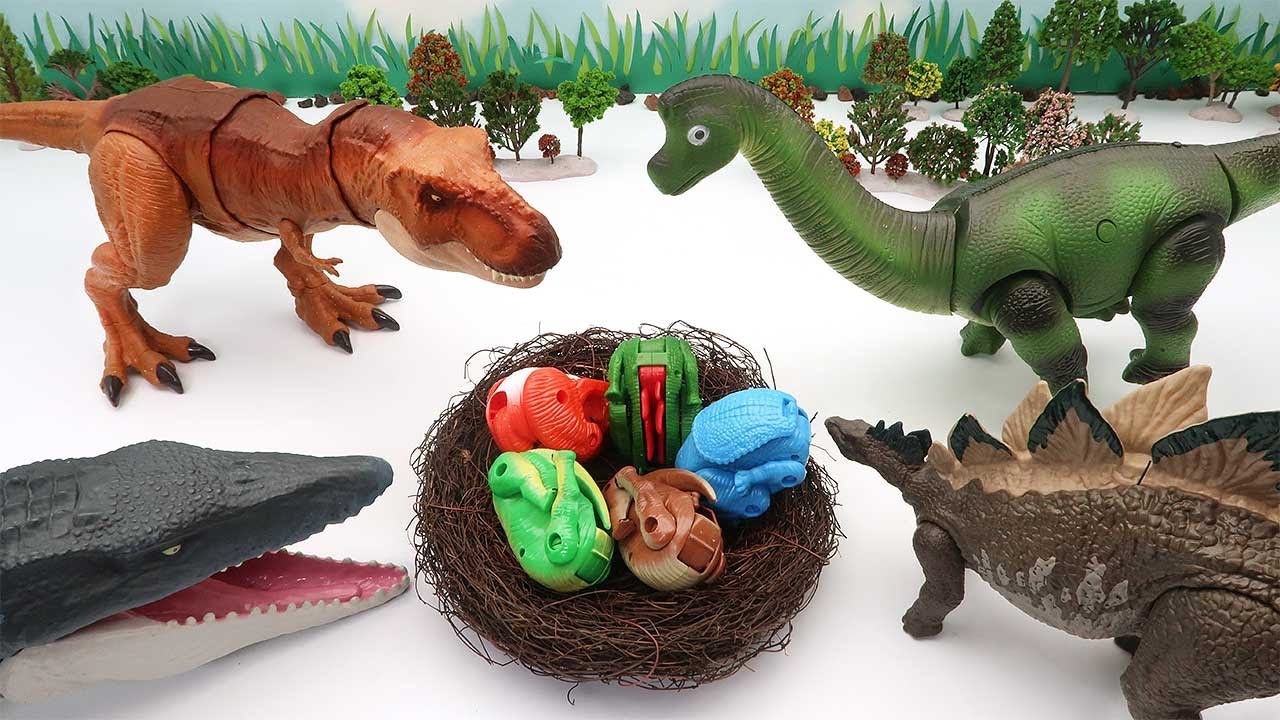 Who's Dinosaur Eggs? Transformer 3D Dino Eggs - T-Rex, Stegosaurus, Brachiosaurus Bone Fossil