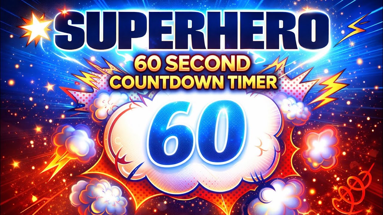 60-Second Superhero Countdown | Epic Comic Book Style with Explosion Finale! 💥⚡