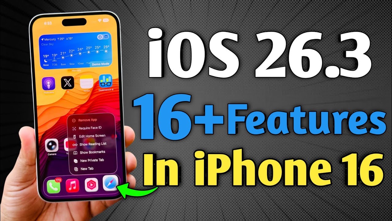 iOS 26.3 in iPhone 16