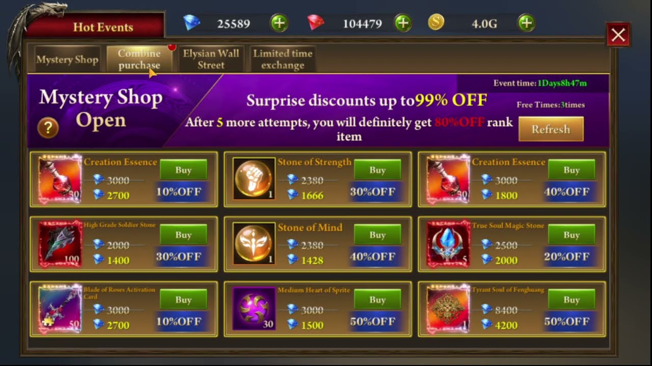 Era of Celestials 03-07-2026 Events for 03-08-2026