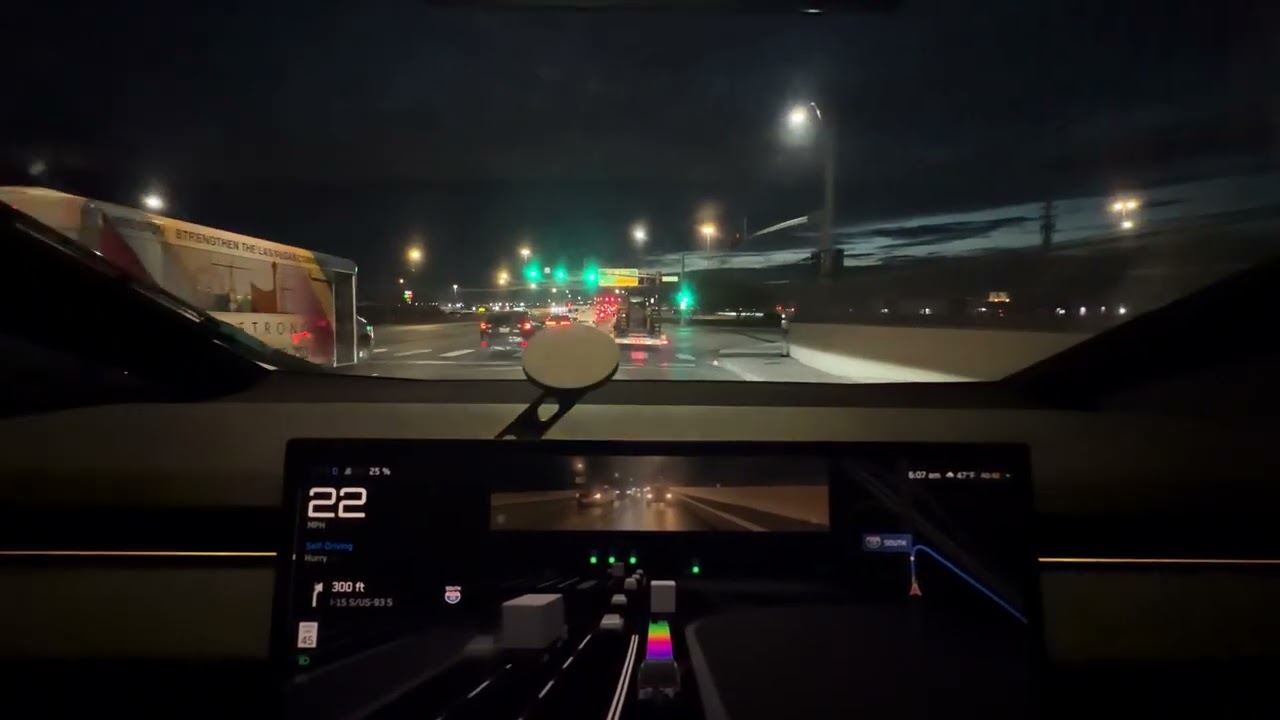 2025 Tesla Cybertruck - Las Vegas Morning FSD Drive/Supercharger - January 23, 2026