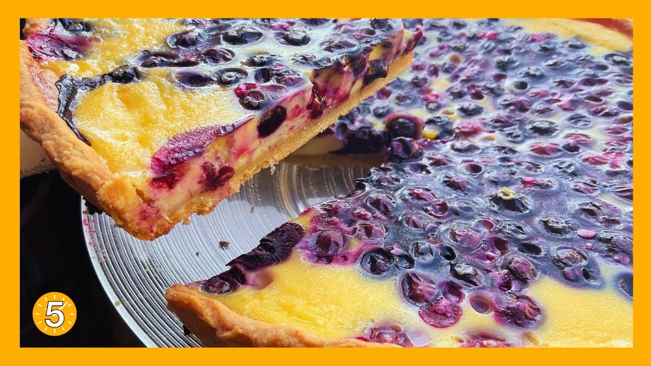 PASTEL ARÁNDANOS CON MASA QUEBRADA FÁCIL - Recetas en 5 Minutos