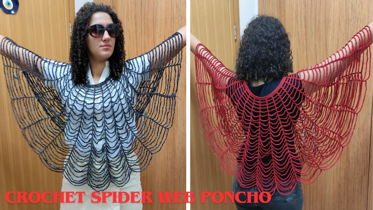 CROCHET SPIDER WEB PONCHO FOR HALLOWEEN | VERY EASY AND BEGINNER FRIENDLY CROCHET BLOUSE