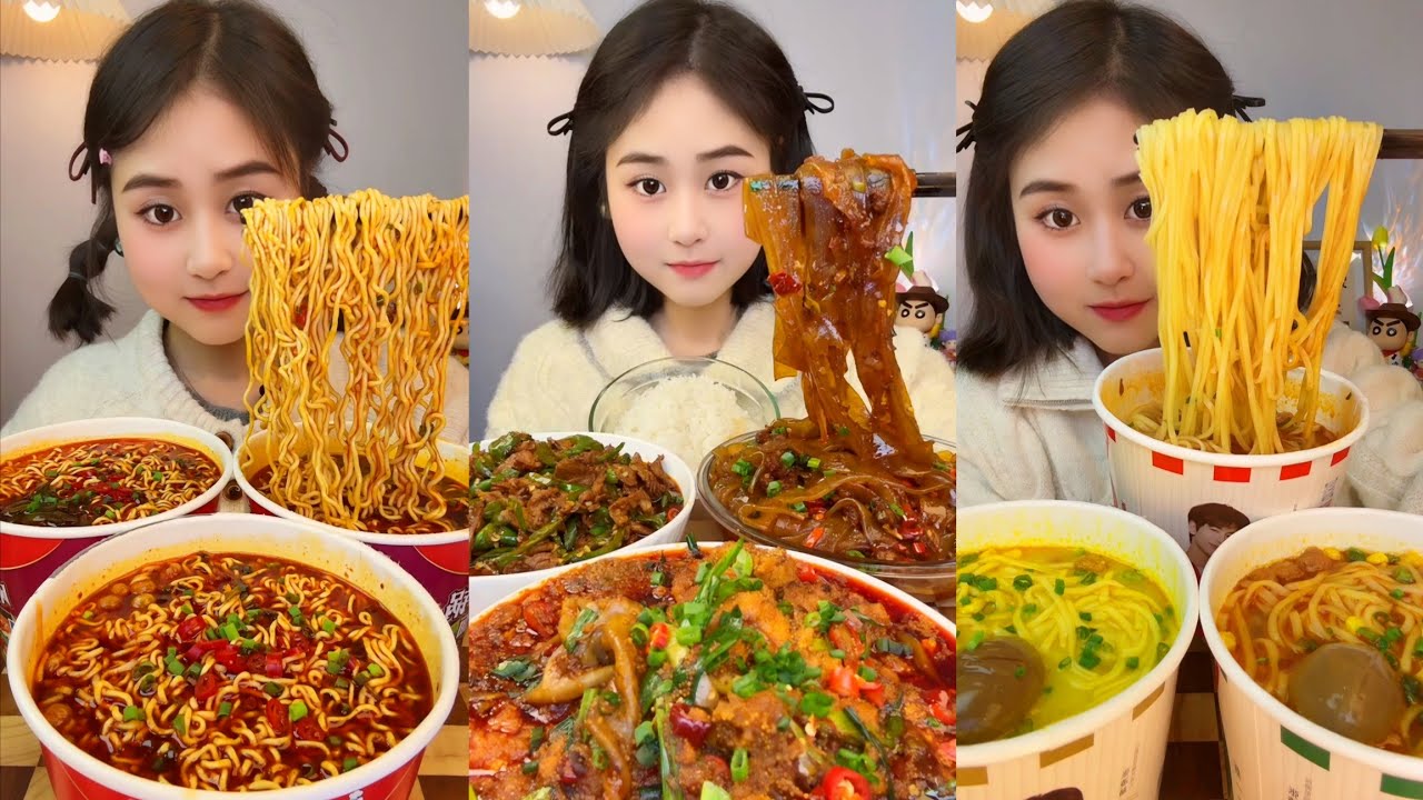 ASMR EATING SPICY AND HOT Korean Noodles 먹방 | Chinese Spicy Food ASMR 중국먹방 | ASMR Eating Video