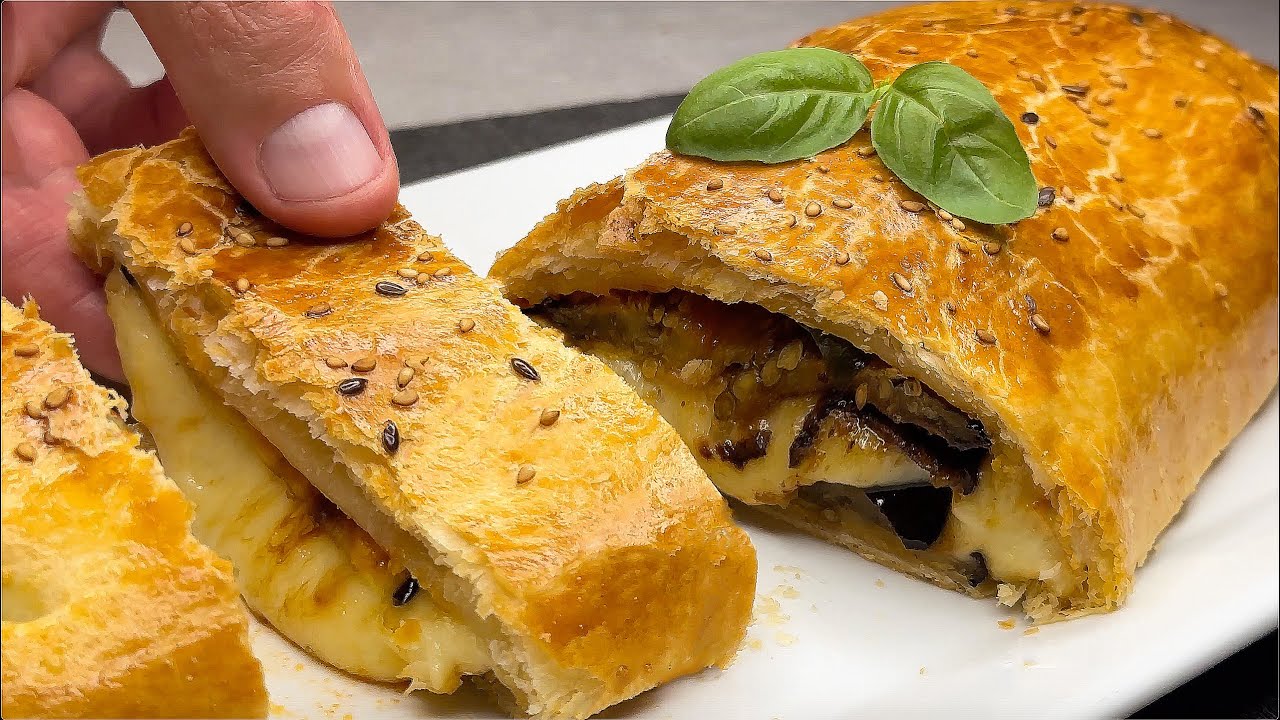 Вкусный штрудель с баклажанами и пармезаном! Вы будете готовить его каждый день! Быстрый и простой р