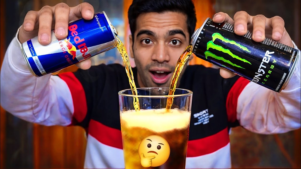 Mixing Red Bull And Monster | How Does It Taste😬