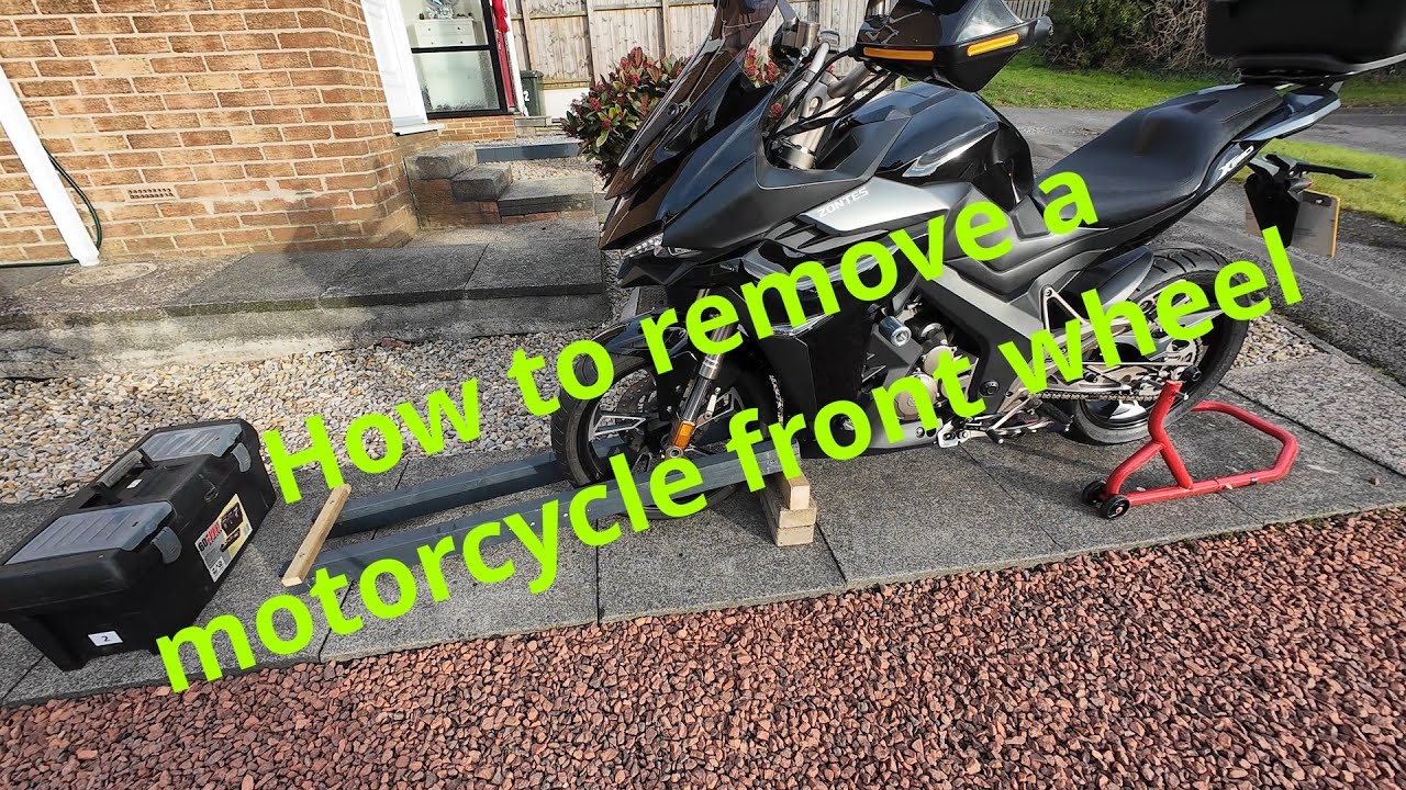 How to remove a motorcycle front wheel without a front paddock stand