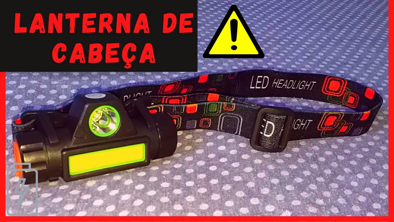 Lanterna de Cabeça com LED COB / Recarregado Via USB / Com Bateria 18650 / Lanternas Ep.01