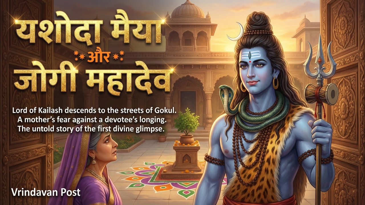 यशोदा मैया के द्वार पर शंकर जी।The silent wait for one divine Darshan.
