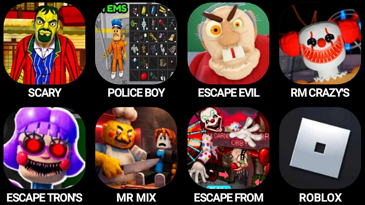 Scary Stranger 3D, Police Boy Escape prison, Mr Mix, escape Evil Grandpa, ...