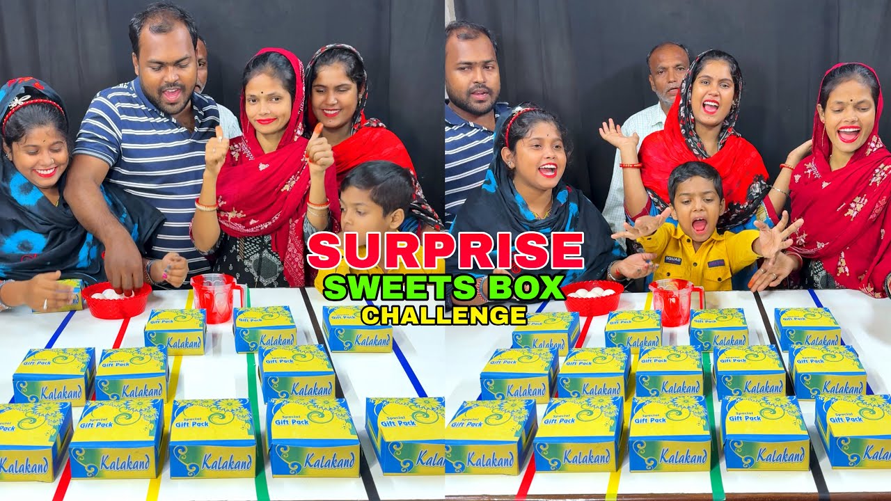 Surprise Sweets Box Challenge With Family Video #sweet #challenge #viral 