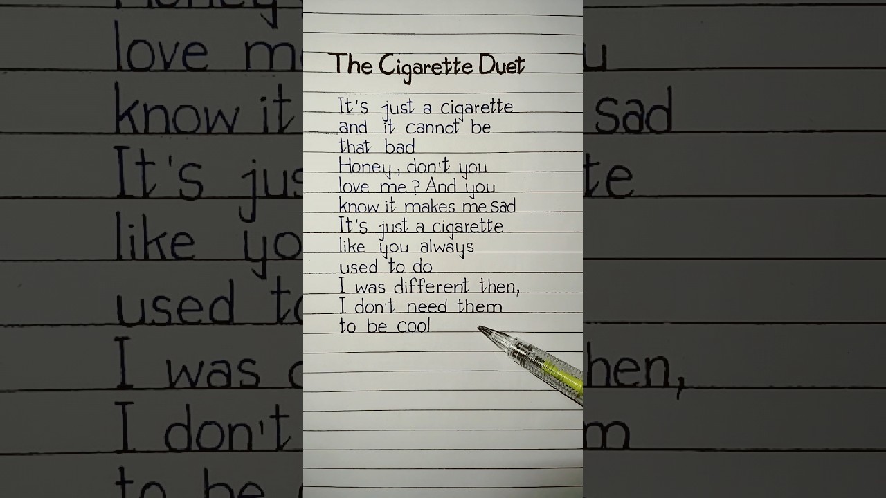 it's just a cigarette lyrics #cigaretteduet  #lyrics