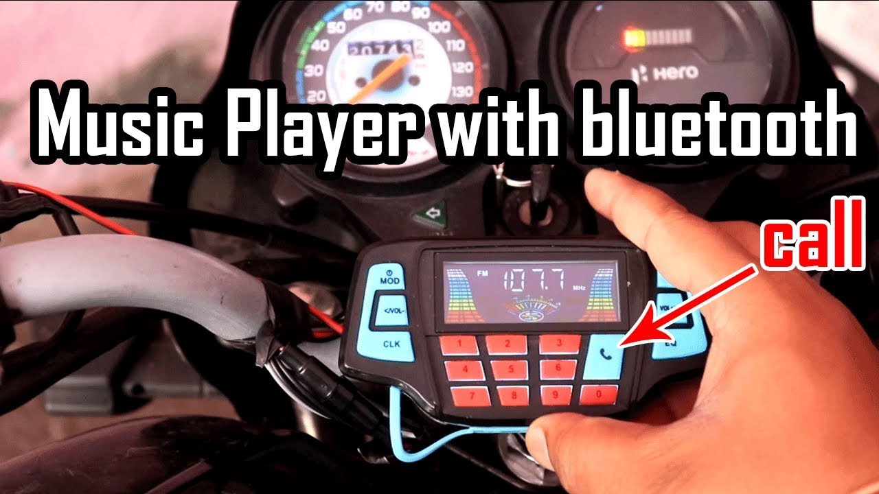 motorcycle music player with LCD Screen  USB and bluetooth Function