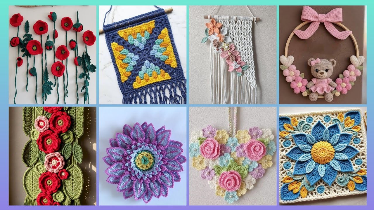 Excellent unique fantastic crochet pattern of handmade wall hanging designs ideas
