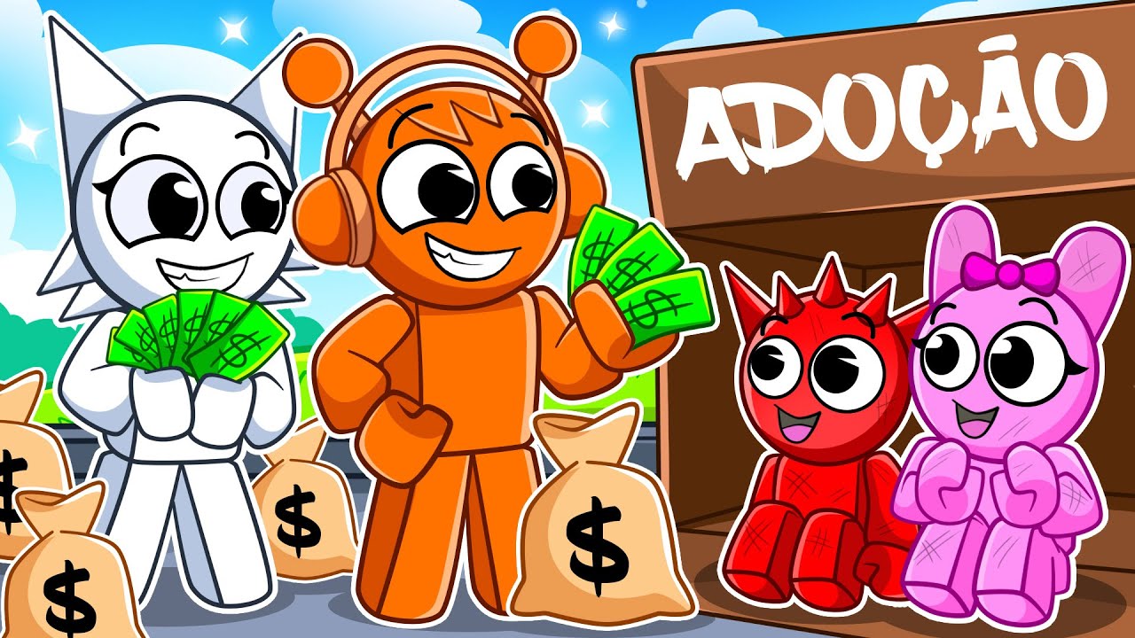 Fui Adotado por uma FAMÍLIA MILIONARIA DE SPRUNKI no Roblox!