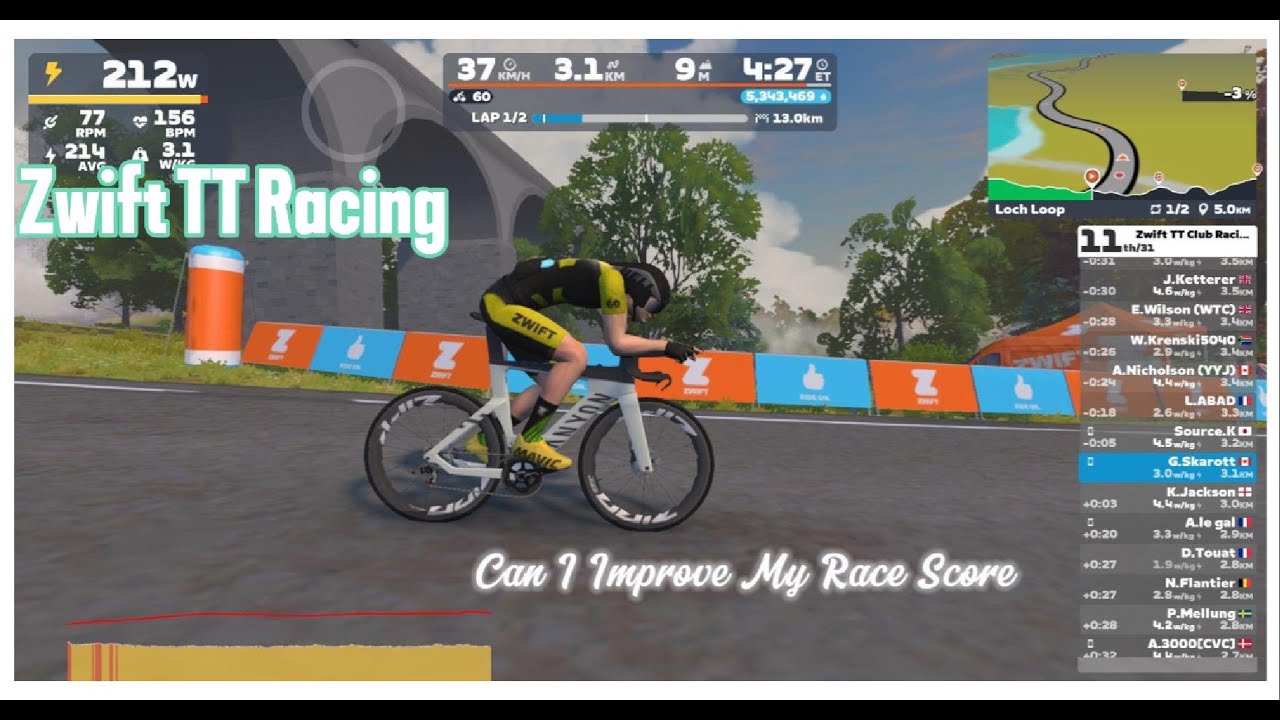 Trying to Raise My Race Score- Zwift ITT- Loch Loop