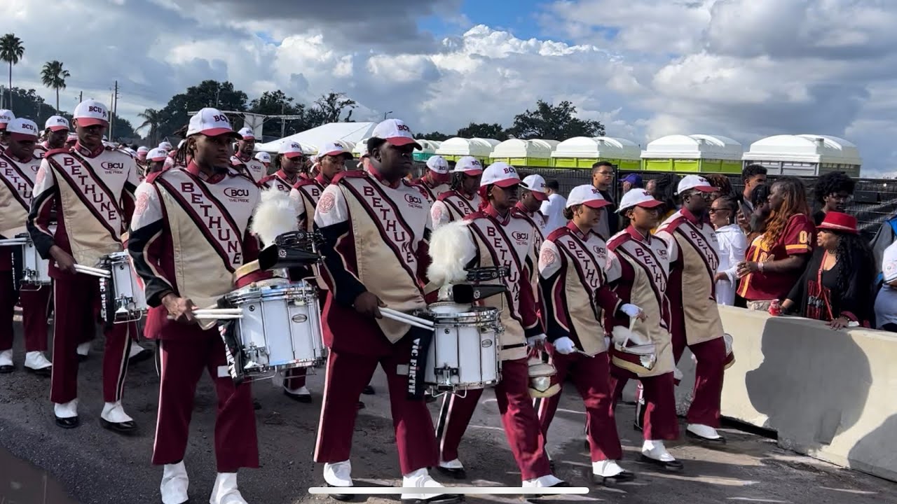 Bethune Cookman marching in ….