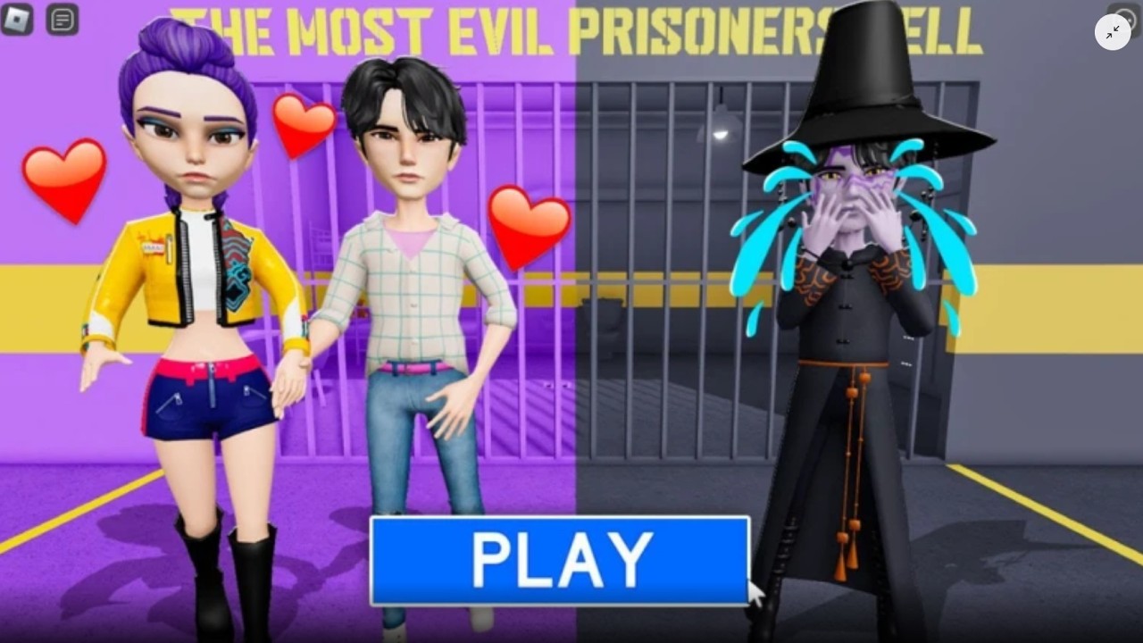 JINU AND RUMI VS JINU DEMON PRISON RUN! (OBBY) #roblox #scaryobby #obby