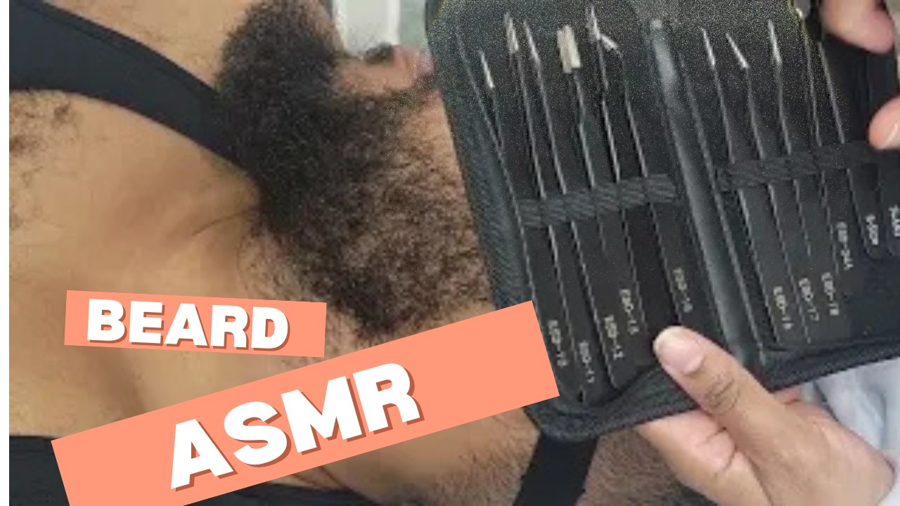 ASMR | Beard Care | Sleeping Beard Play | Grey Hair Removal.
