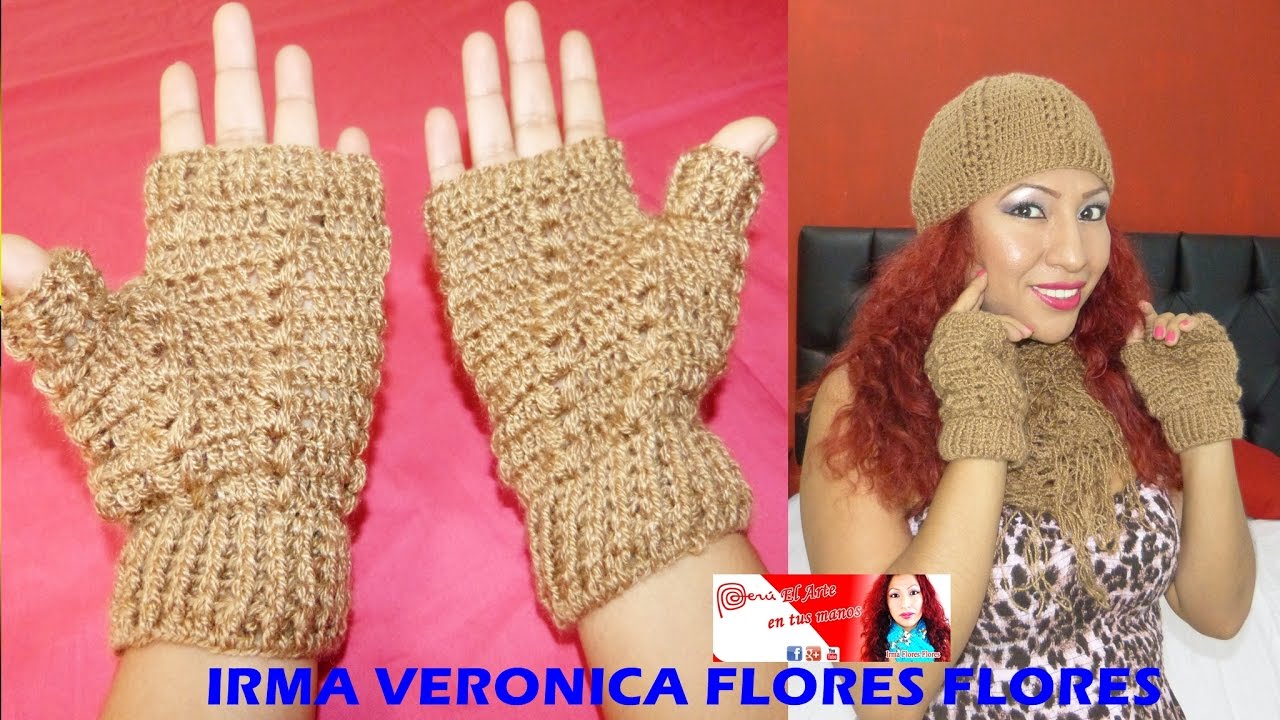 COMO TEJER ESTOS LINDOS GUANTES O MITONES TEJIDOS A CROCHET Y GANCHILLO PASO A PASO