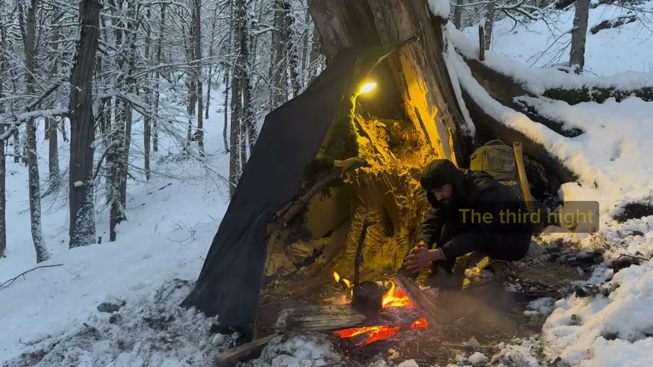 4 Days of Survival and Camping in Heavy Snow