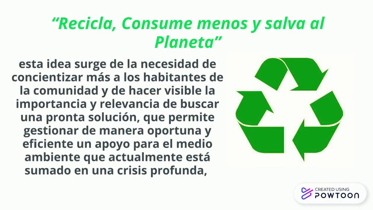 Idea de Emprendimiento: “Recicla, Consume menos y