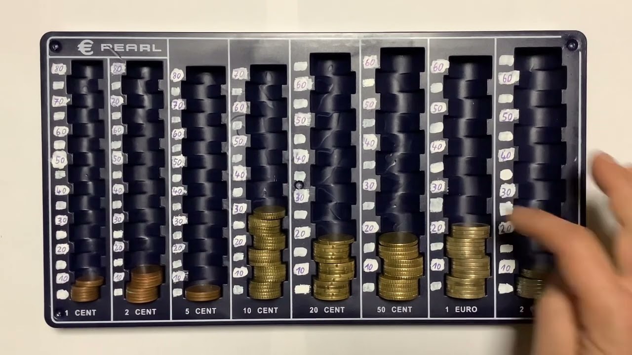 Geld zählen mit dem Münzzählbrett