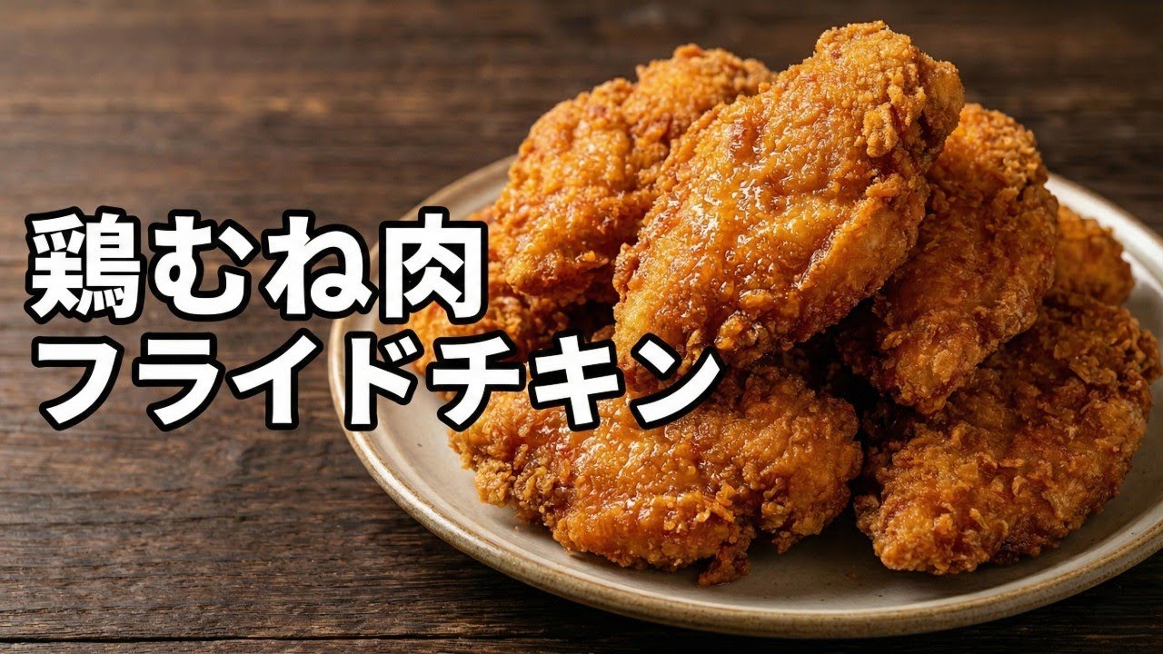 【かんたん節約】鶏むね肉で作る|高タンパクなフライドチキンが旨い！