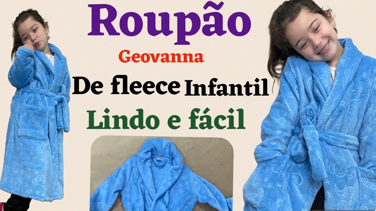 ROUPÃO INFANTIL DE FLEECE FÁCIL DE FAZER,passo a passo do corte e costura #costurando 