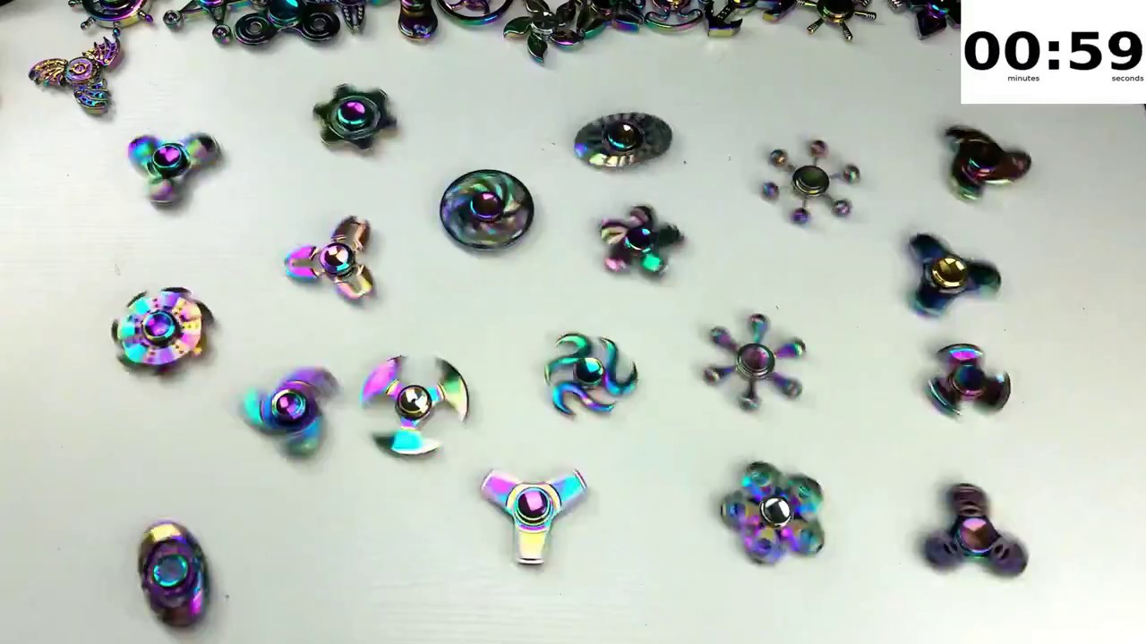 Which Rainbow Zinc Alloy Fidget Spinner has the Best Spin Time? : 6 Minutes!!!