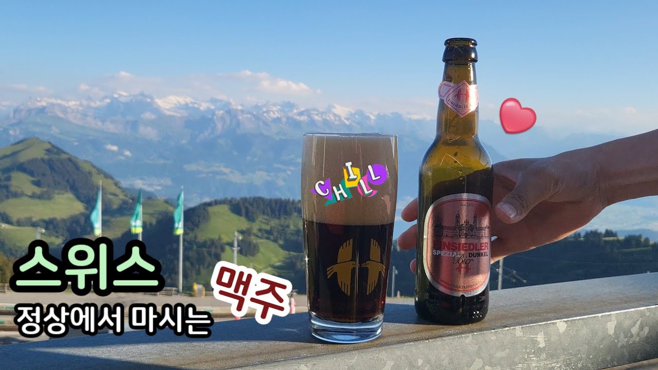 스위스 정상에서 맥주 CF - 현실은... / 조카와 함께 떠난 유럽 여행-스위스 첫쨰날
