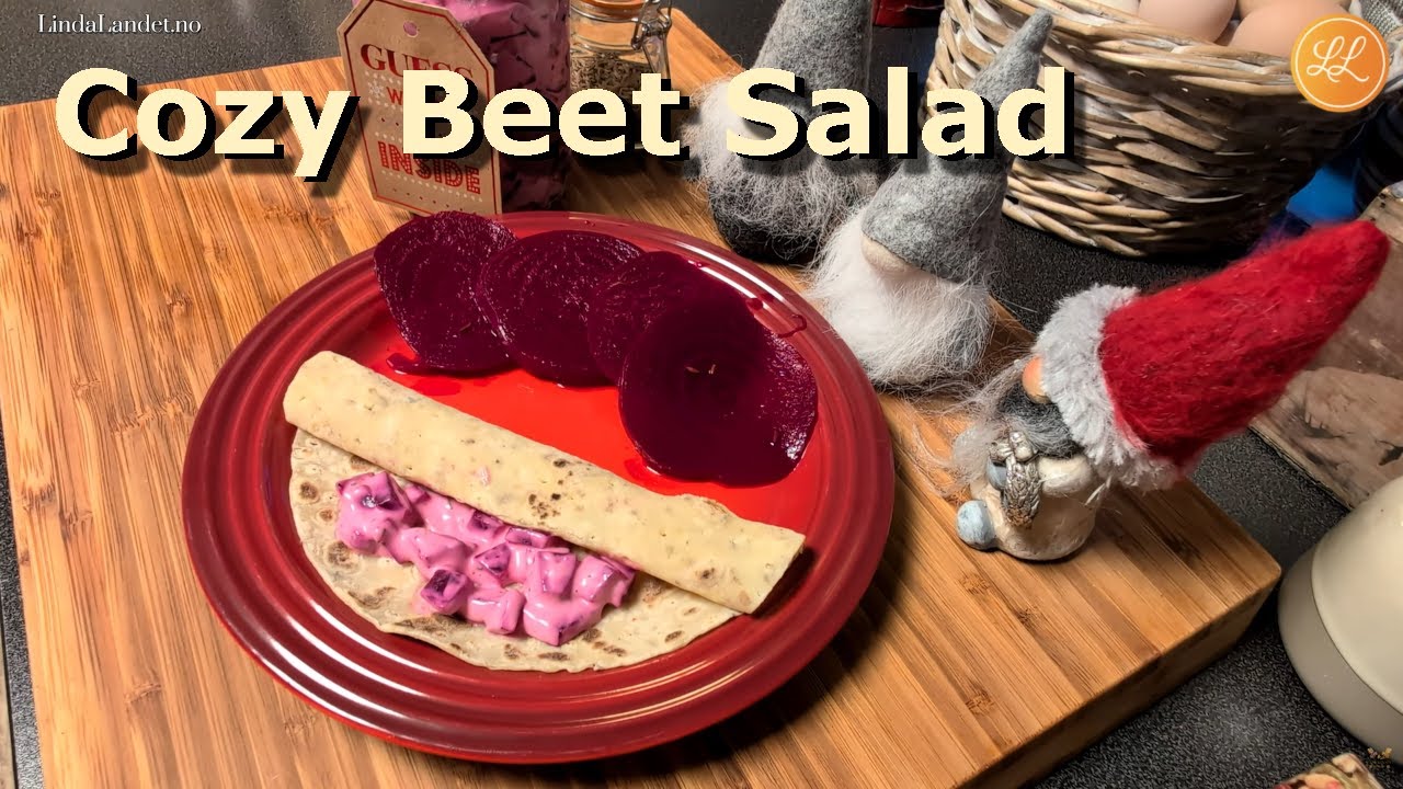 Уютный рождественский салат из свёклы: Спокойная кухня без речи