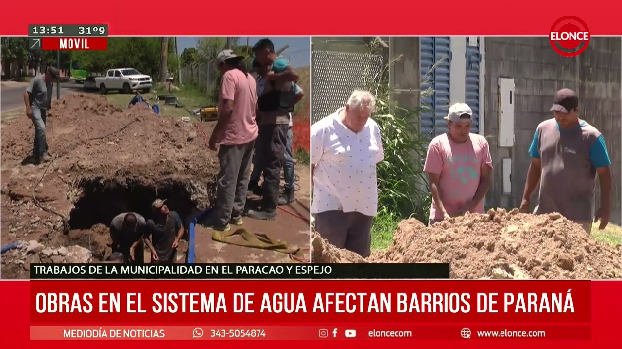 Obras en el sistema de agua afectan barrios de Paraná - Elonce