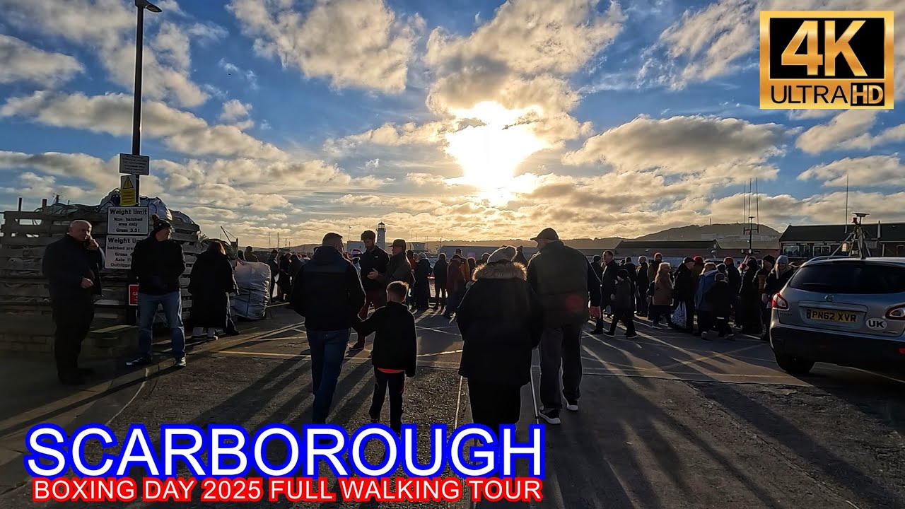 Scarborough Boxing Day 2025 Promenade, walking tour 4K