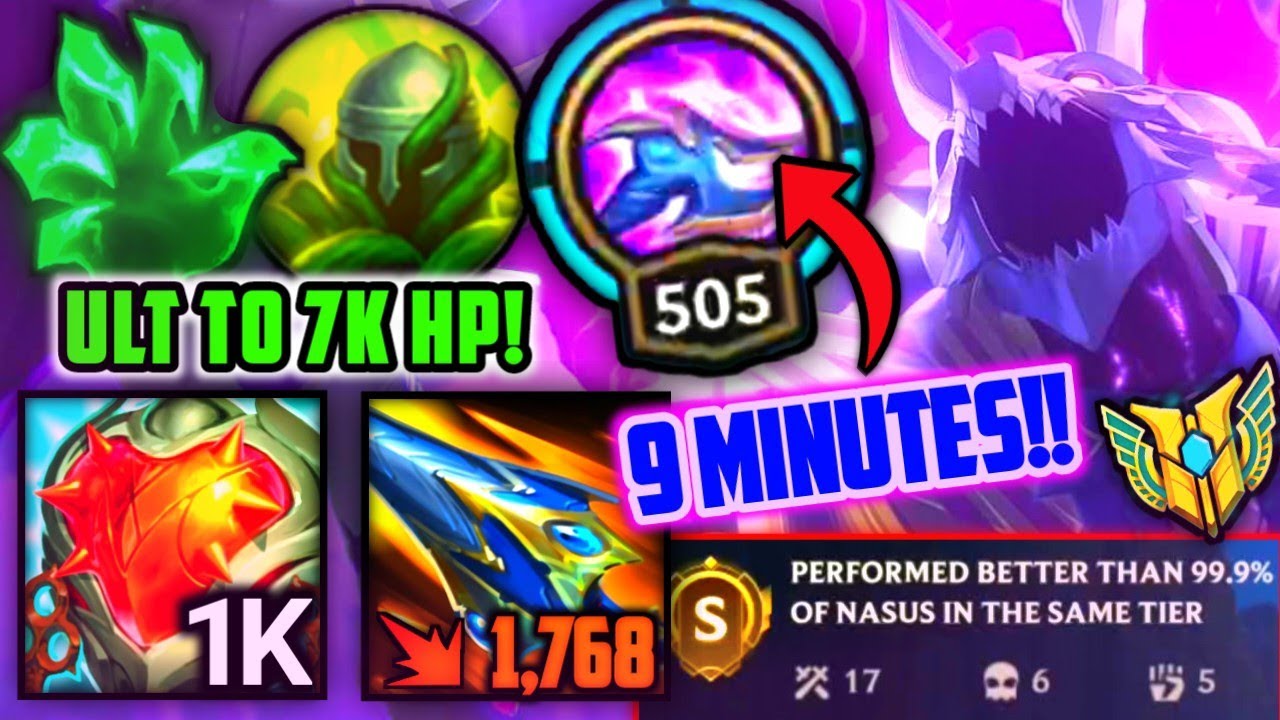 NASUS CHINESE HEARTSTEEL - SUNDERED SKY BUILD IS KINDA BUSTED | Wild Rift (2000+ Hours Nasus Main)
