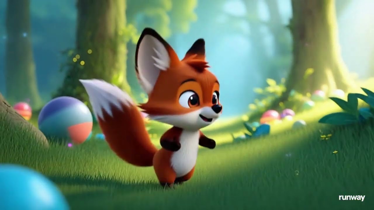 🦊 Funny Little Fox Walking in the Magical Forest! #FunnyFox #KidsAnimation