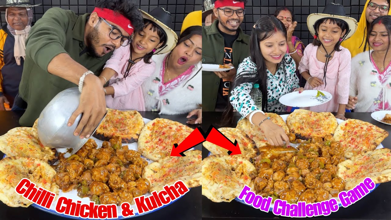 Chilli Chicken And Aloo Kulcha Funny Food Challenge Game