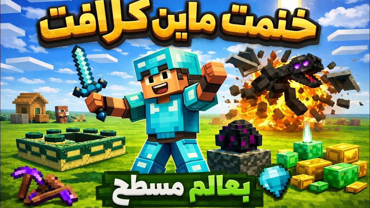 لعبه ماين كرافت في عالم مسطح 🤔😱 للعلم بس خيرت صوتي 