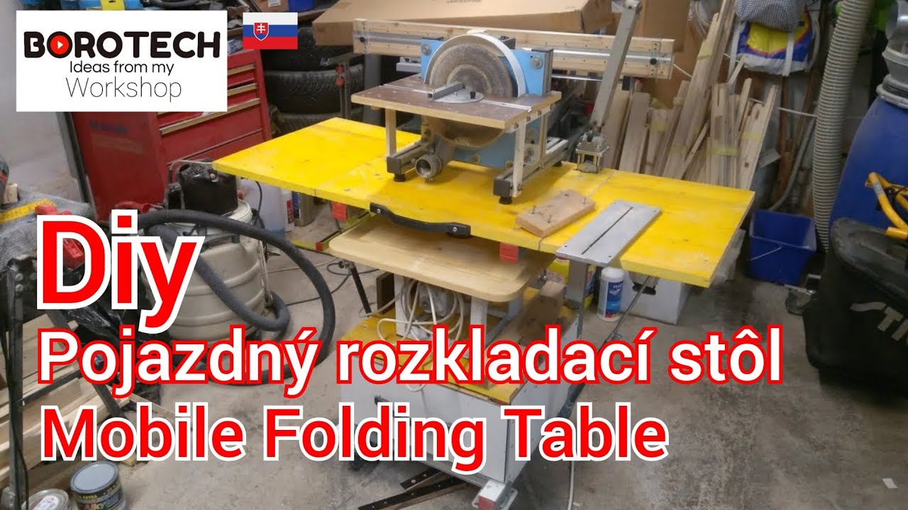 Mały mobilny składany stolik do garażu