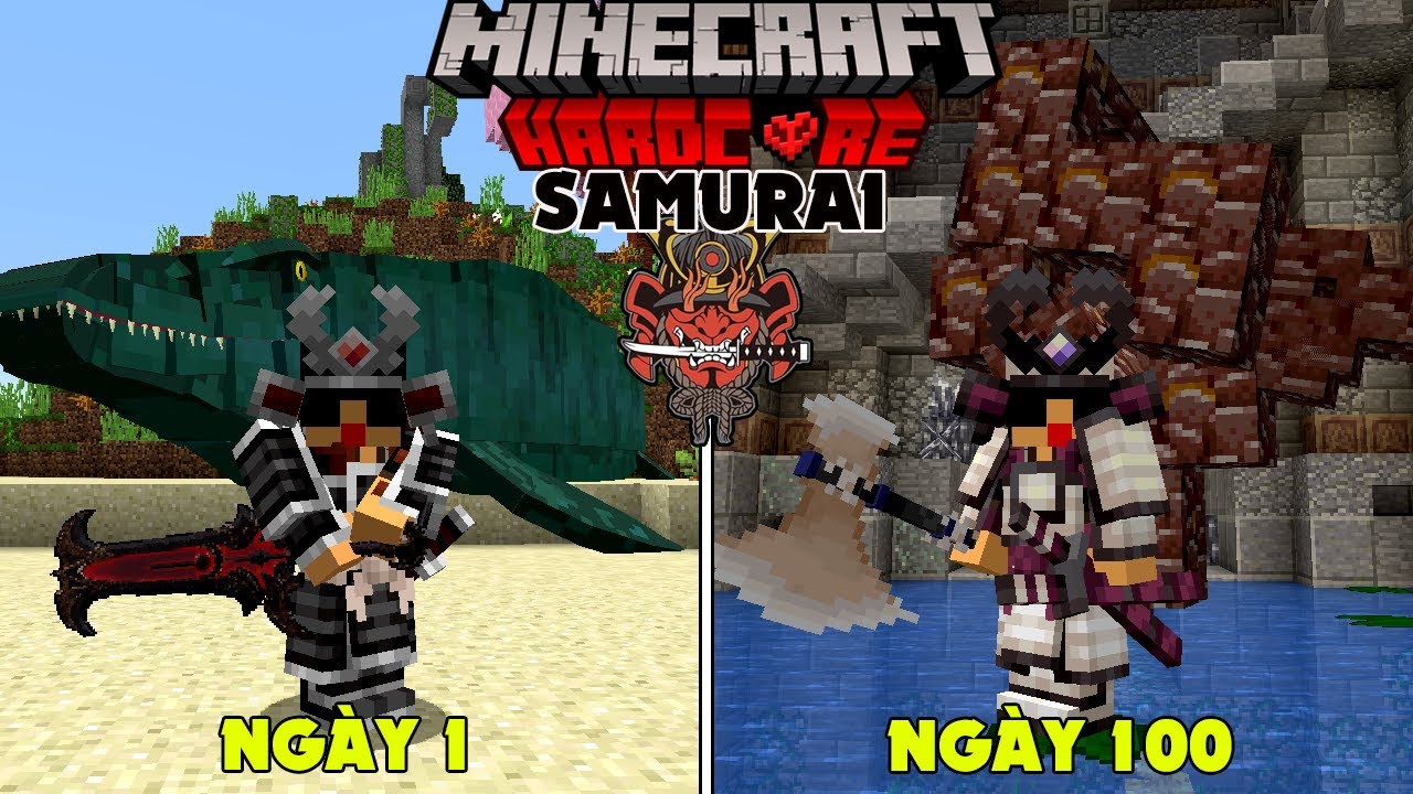 RAKYVN LÀM SAMURAI SINH TỒN 100 NGÀY TRONG MINECRAFT SIÊU KHÓ !