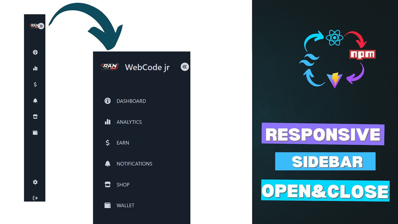 Build a Responsive Sidebar in React JS + Tailwind CSS (Step-by-Step)