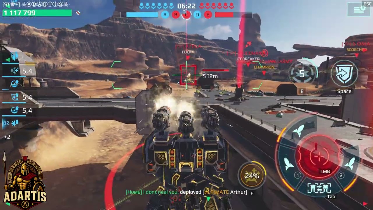 War Robots ADARTIS strong battles!!  Mix squads vs  Mix squads