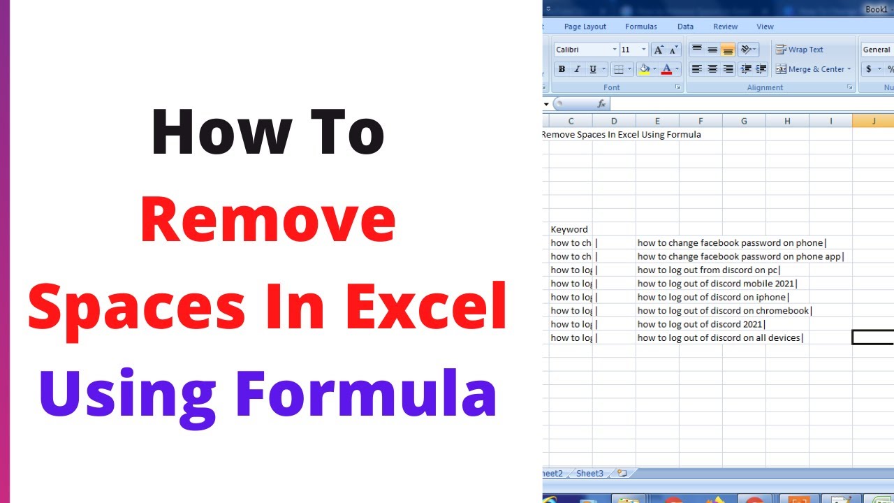 How To Remove Spaces In Excel Using Formula